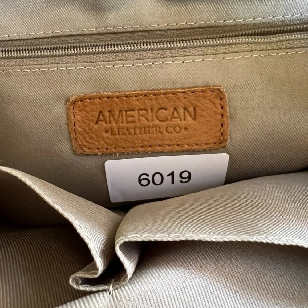 American Leather Co. Lenox Triple Entry Satchel Cafe Latte Tan Purse Handbag